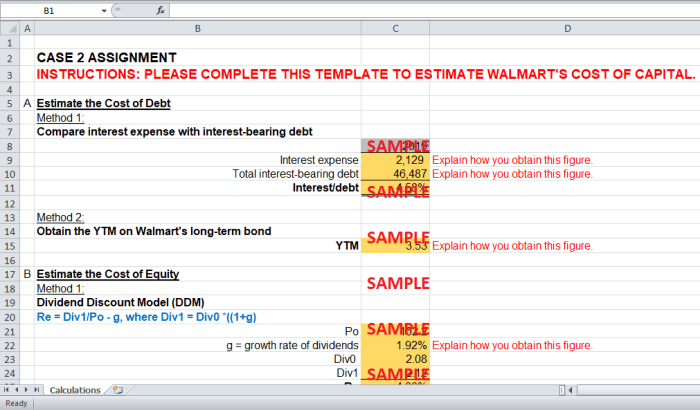 Estimating walmart's cost of capital