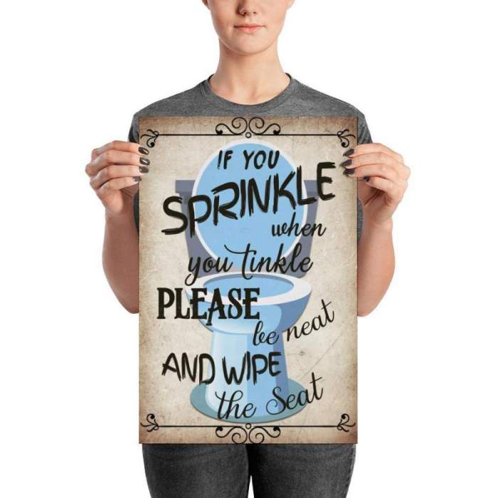 Sign tinkle sprinkle if when bathroom pee funny tin bar decor wall amazon walmart