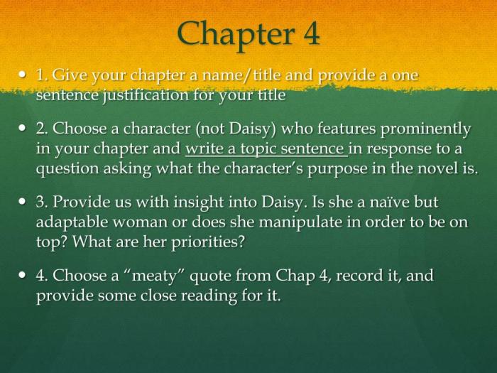 Chapter 4 the great gatsby quiz