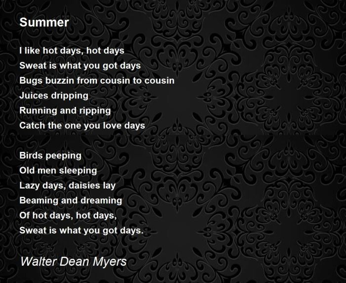 Summer poem by walter dean myers